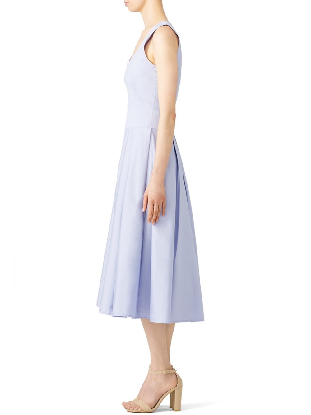 Hunter Bell Lavender Poppy Zip Midi Sun Dress Size 4 - Picture 2 of 13